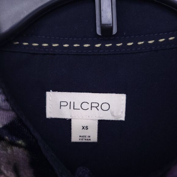 Pilcro Velvet Shirt XS Floral Hadley Relaxed Button Down - Picture 9 of 11